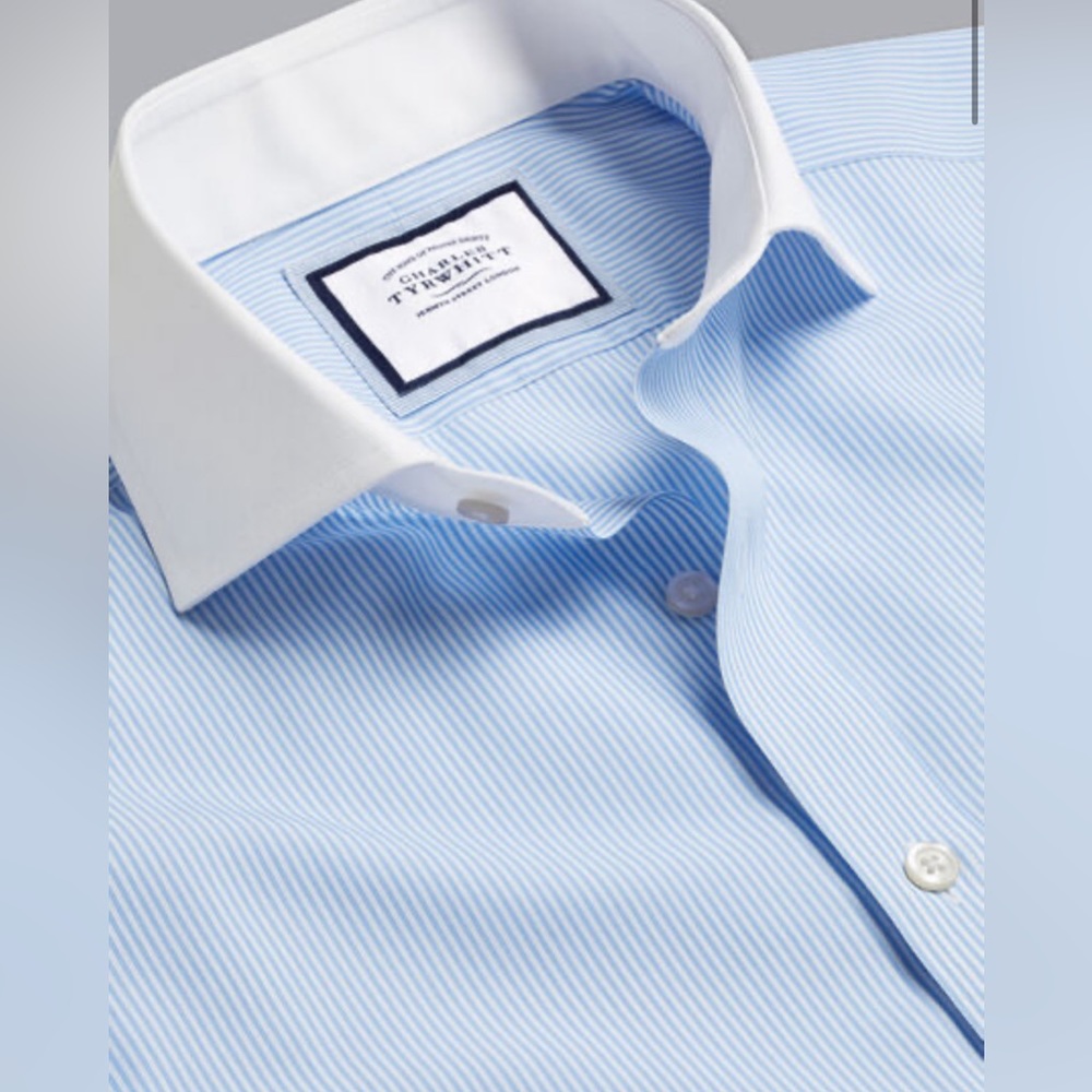 Spread Collar Non-Iron Bengal Stripe Winchester Shirt - Sky Blue